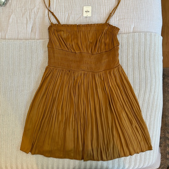 Free People Juliet Slip Dress in Gold - Picture 2 of 8